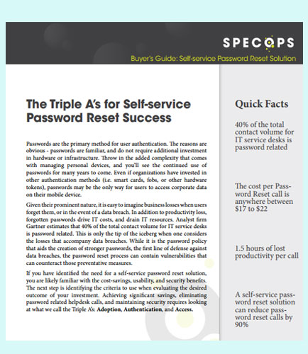 Buyer’s Guide: Self-service Password Reset Solution